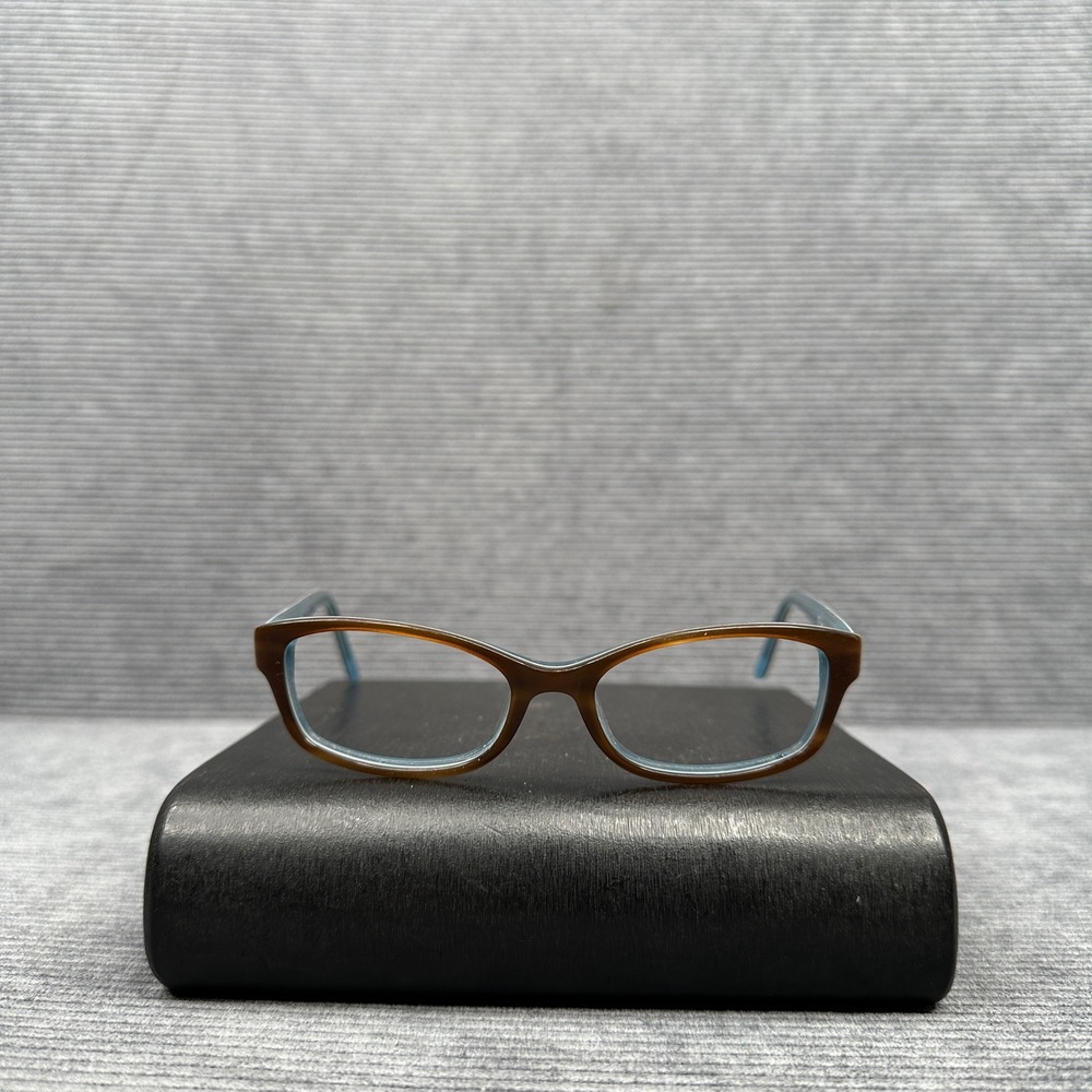Juicy Couture JU 902 Y2K Eyeglasses Brown Blue Tortoise Shell Gold Charm Temples